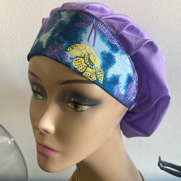 light weight Batik bouffant hair cover medical scrub hat - Picture 2 of 6